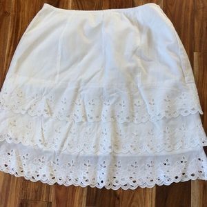 White summery eyelet skirt